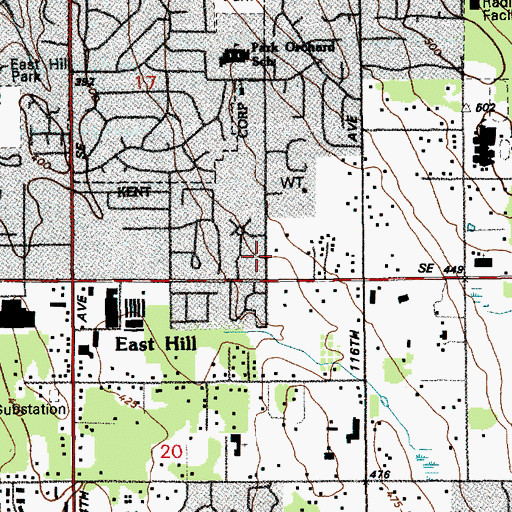 Topographic Map of Sunbeams Lutheran School, WA