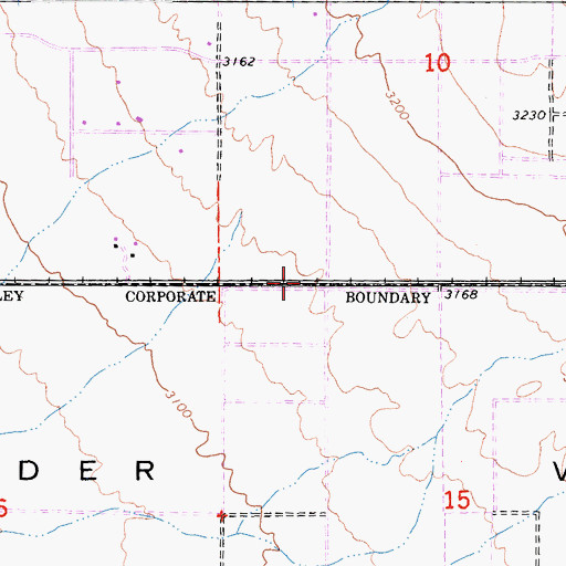 Topographic Map of Sidewinder Valley, CA