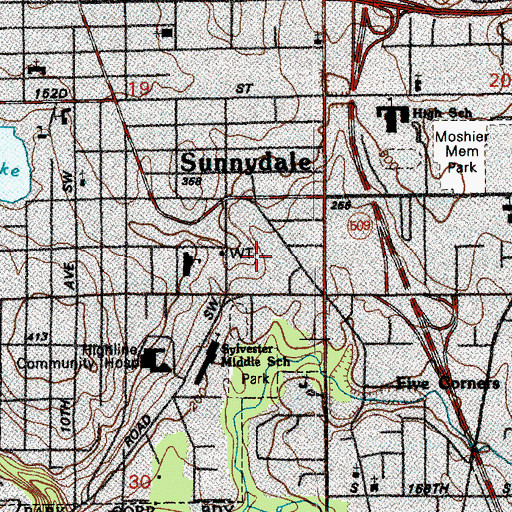 Topographic Map of Normandy Park Academy Montessori School, WA
