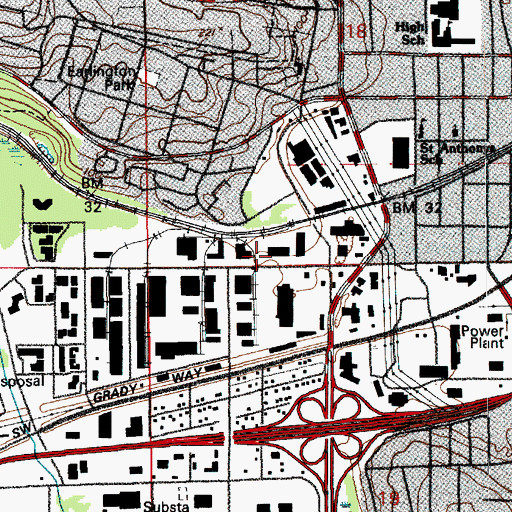 Topographic Map of Renton School District Office, WA