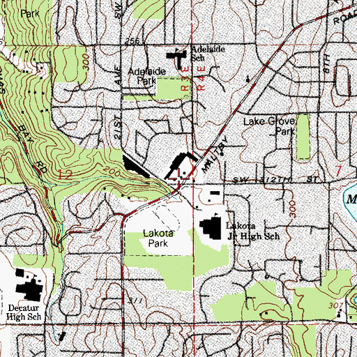 Topographic Map of Compass Montessori School, WA
