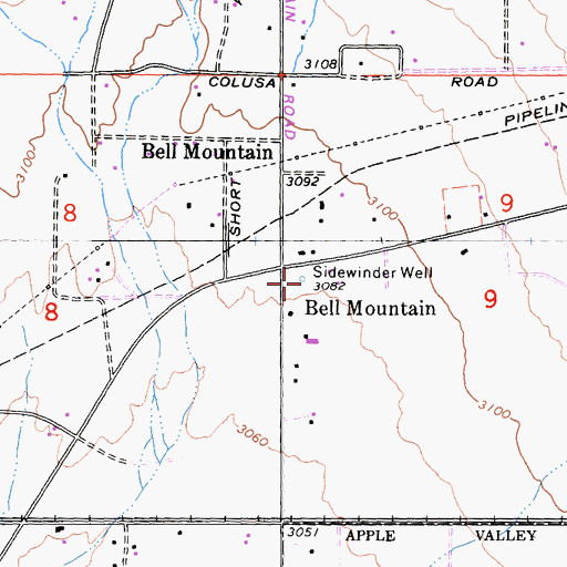 Topographic Map of Sidewinder Well, CA