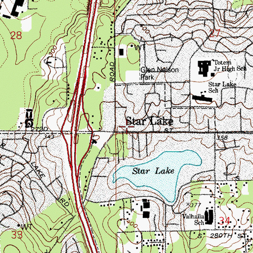 Topographic Map of Montessori Plus School, WA