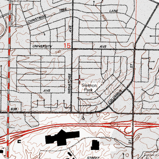 Topographic Map of Siemon Park, CA