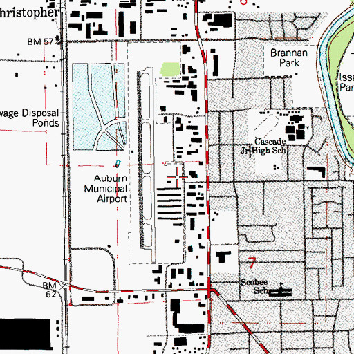 Topographic Map of Northwest Aviation College, WA