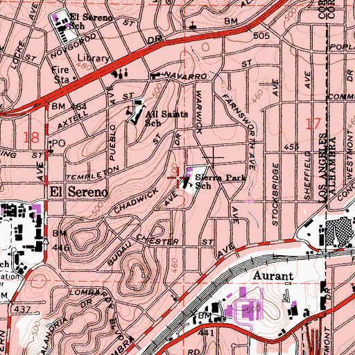 Topographic Map of Keller Elementary School, CA