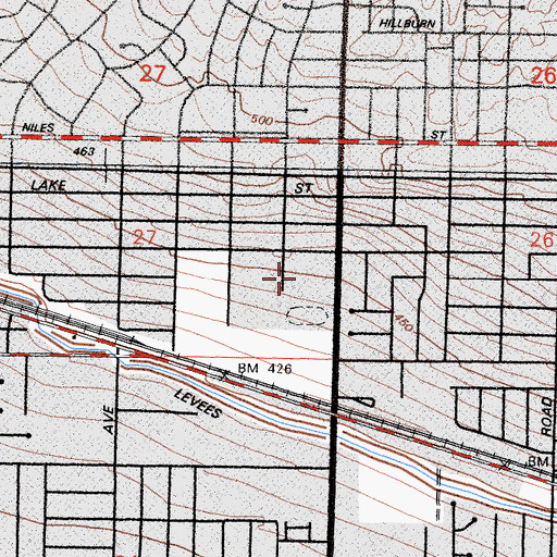 Topographic Map of Sierra Junior High School, CA