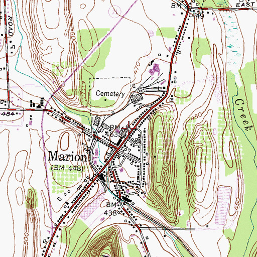 Topographic Map of Marion Elementary School, NY