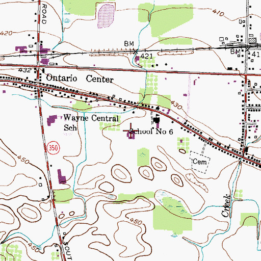 Topographic Map of Ontario Primary School, NY