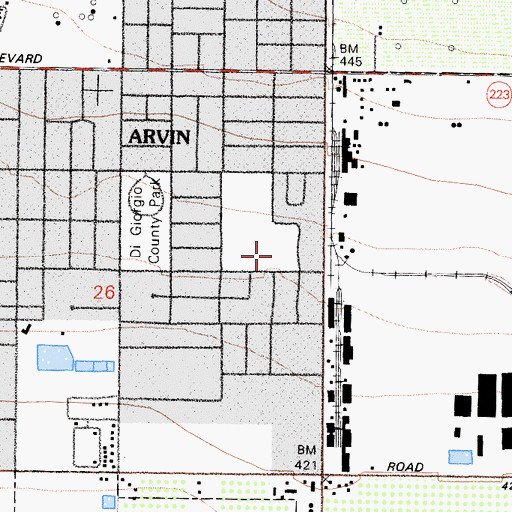 Topographic Map of Sierra Vista Elementary School, CA