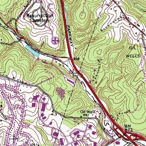 Topographic Map of Meeks Creek, PA