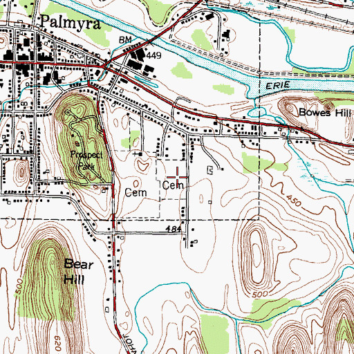 Topographic Map of Saint Anne's Roman Catholic Cemetery, NY