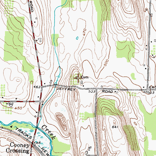 Topographic Map of Lemuel Durfee Cemetery, NY