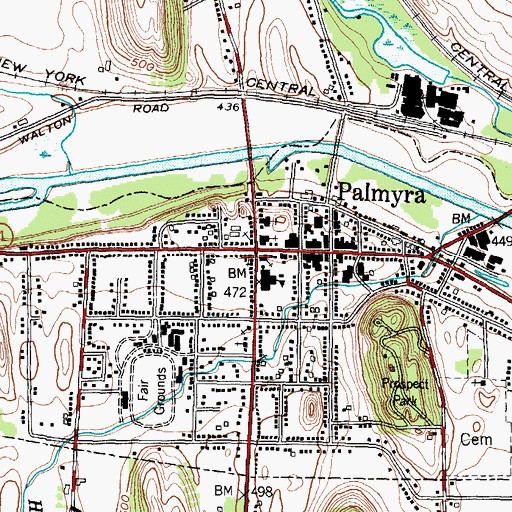 Topographic Map of First Baptist Church, NY