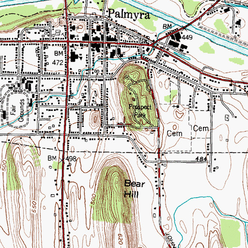 Topographic Map of Palmyra Water Works Pumping Station, NY