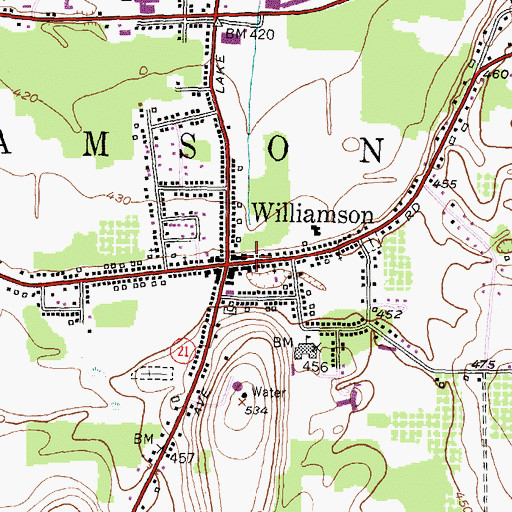 Topographic Map of Williamson Fire Company Number 1, NY
