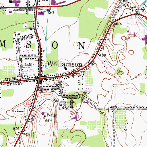 Topographic Map of The First Baptist Church of Williamson, NY