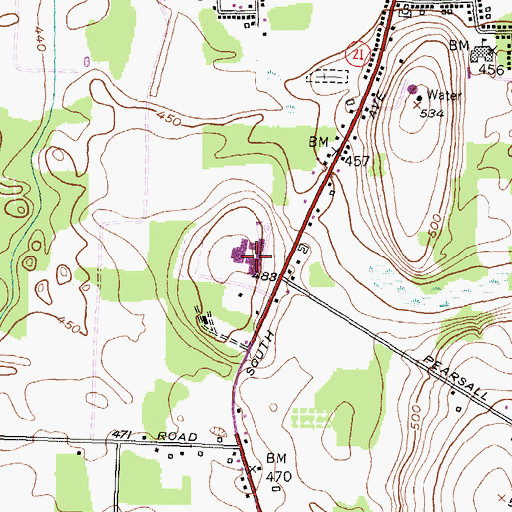 Topographic Map of Williamson Senior High School, NY