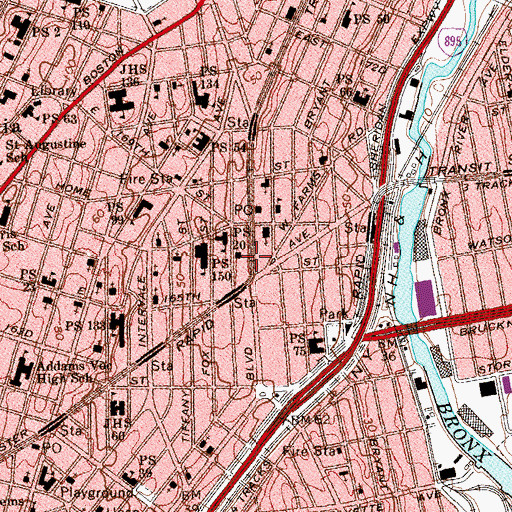 Topographic Map of Art Theatre (historical), NY