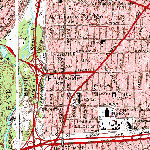 Topographic Map of Allerton Theatre (historical), NY