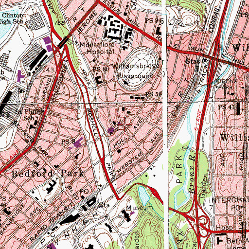 Topographic Map of Bainbridge Theatre (historical), NY