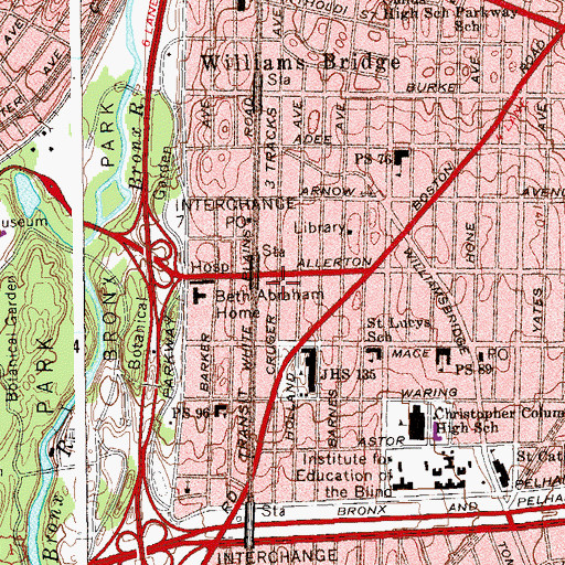 Topographic Map of Barnes Theatre (historical), NY