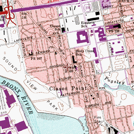 Topographic Map of Beach Theatre (historical), NY