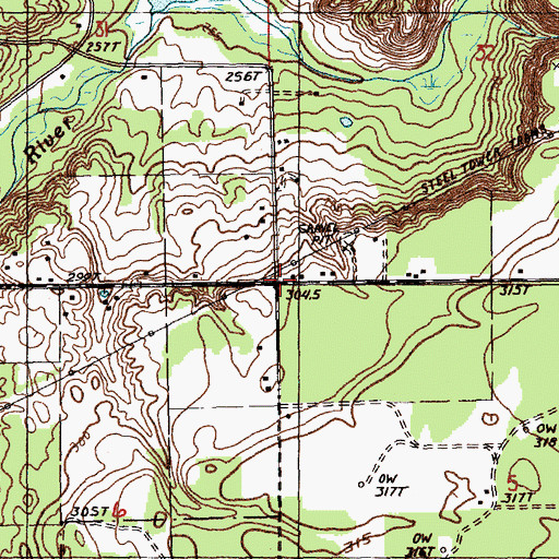 Topographic Map of Rugg Post Office (historical), MI