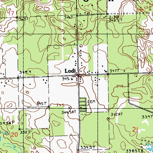Topographic Map of Lodi Post Office (historical), MI