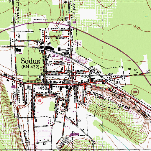 Topographic Map of First Reformed Church, NY