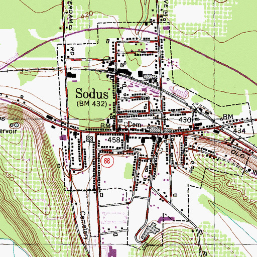Topographic Map of Saint John's Episcopal Church, NY