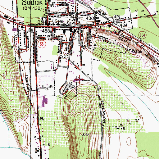 Topographic Map of Sodus Intermediate School, NY