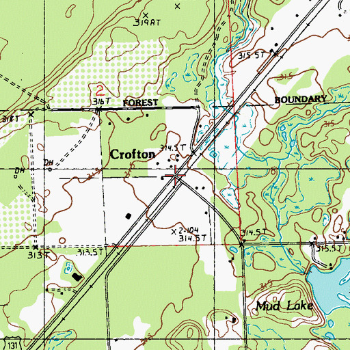 Topographic Map of Crofton Post Office (historical), MI