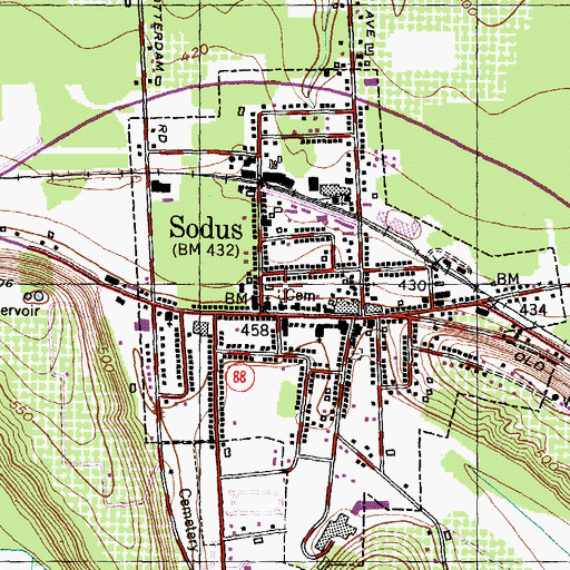 Topographic Map of Saint John's Episcopal Cemetery, NY