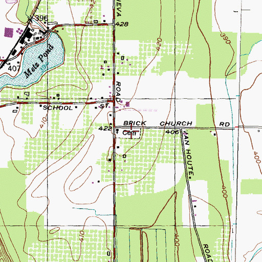 Topographic Map of Brick Church Cemetery, NY