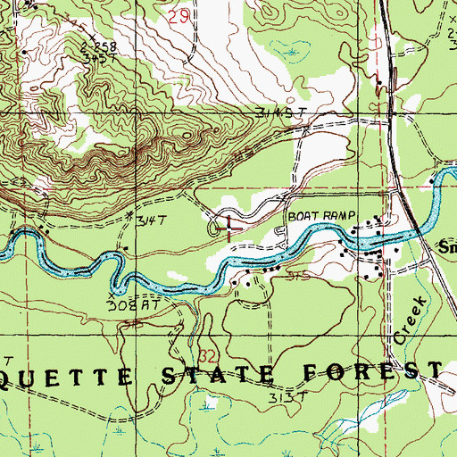 Topographic Map of Smithville Forest Campground, MI
