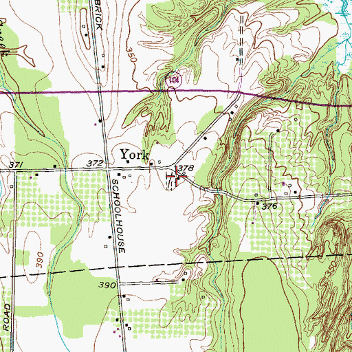 Topographic Map of York Settlement Cemetery, NY