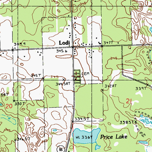 Topographic Map of Lodi Cemetery, MI