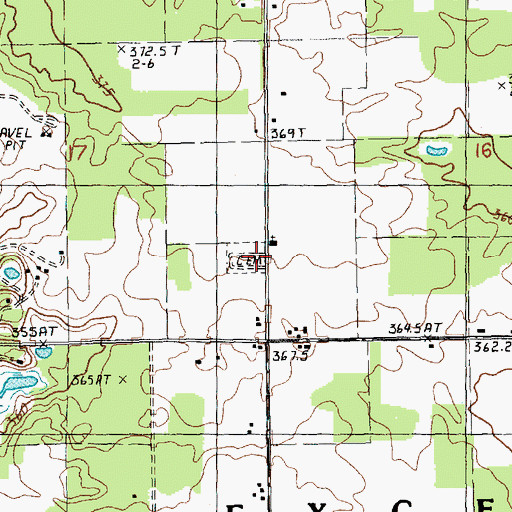Topographic Map of Excelsior Cemetery, MI