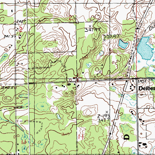 Topographic Map of Deibert Cemetery, MI