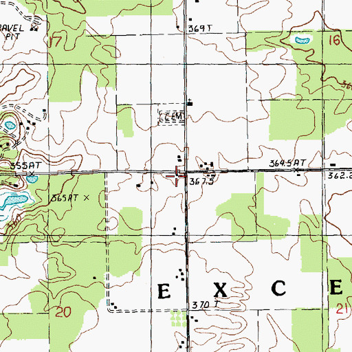 Topographic Map of Excelsior Town Hall Historical Marker, MI