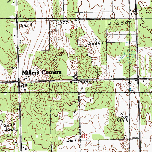 Topographic Map of Garfield Country Church, MI