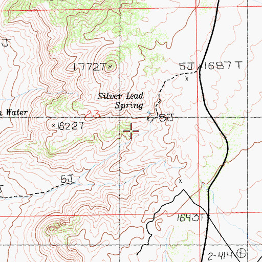 Topographic Map of Silver Lead Spring, CA