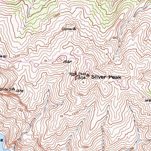 Topographic Map of Silver Peak, CA