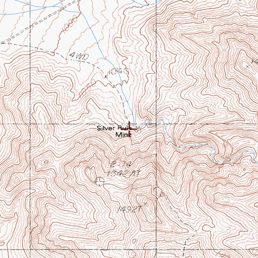 Topographic Map of Silver Spring Mine, CA