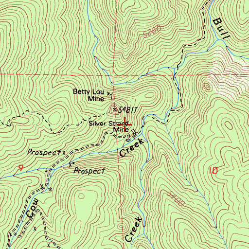 Topographic Map of Silver Strand Mine, CA