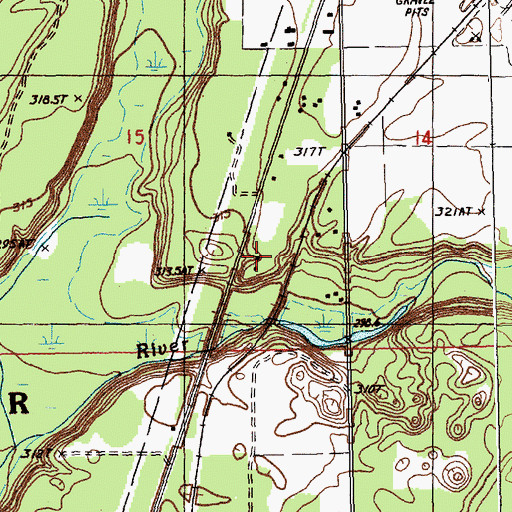 Topographic Map of Rapid River Campground and Cabins, MI