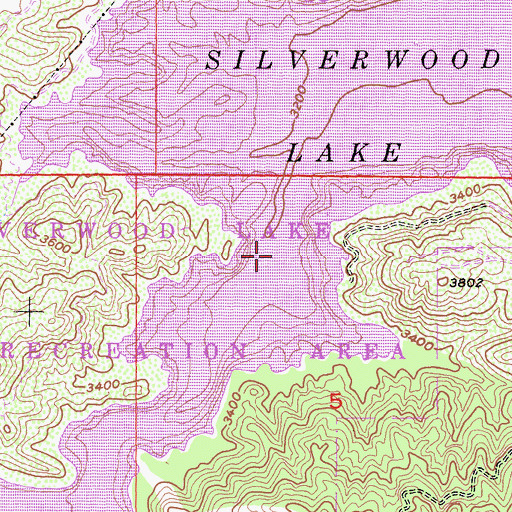 Topographic Map of Silverwood Lake, CA