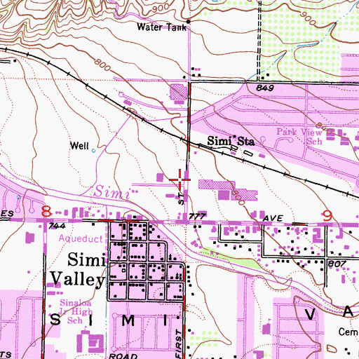 Topographic Map of Simi, CA