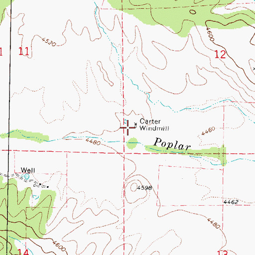 Topographic Map of Carter Windmill, AZ